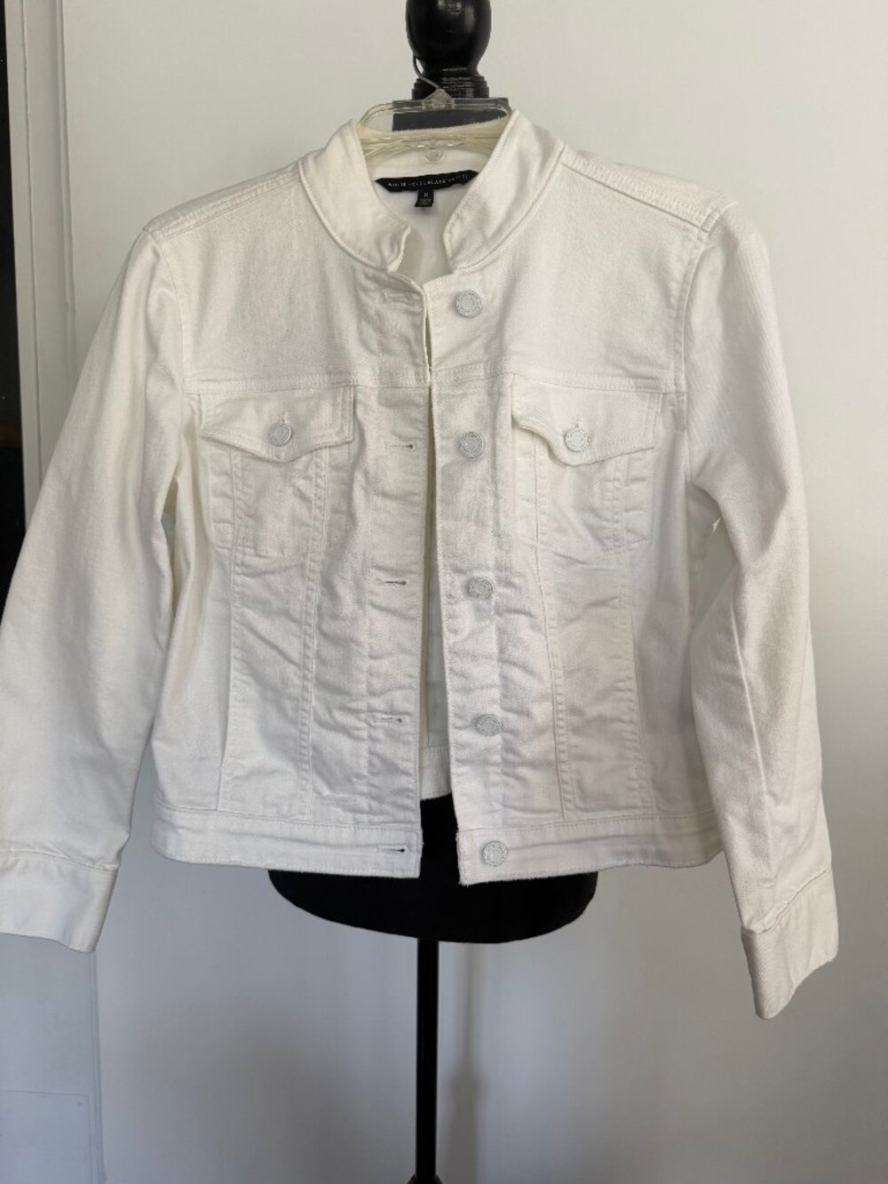 White House Black Market Denim White Jacket